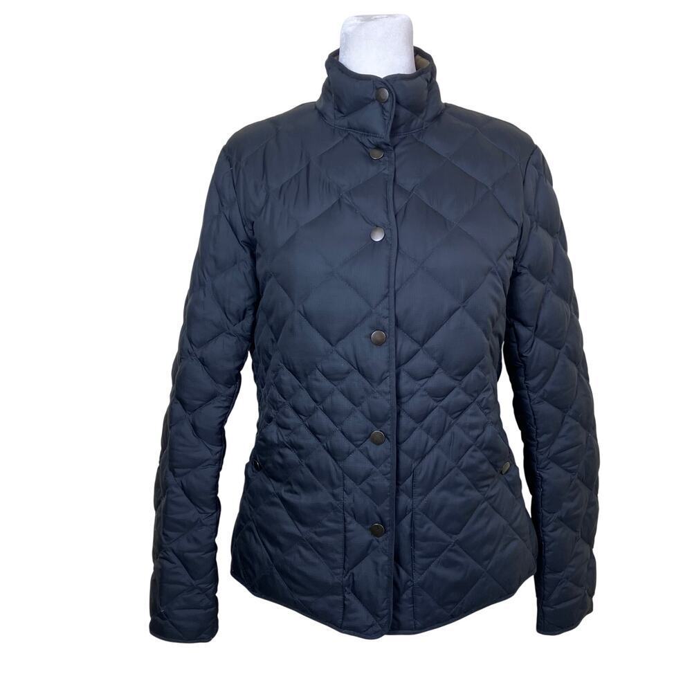 Eddie Bauer Sz S Goose Down Diamond Quilted Short Puffer Jacket Barn Coat